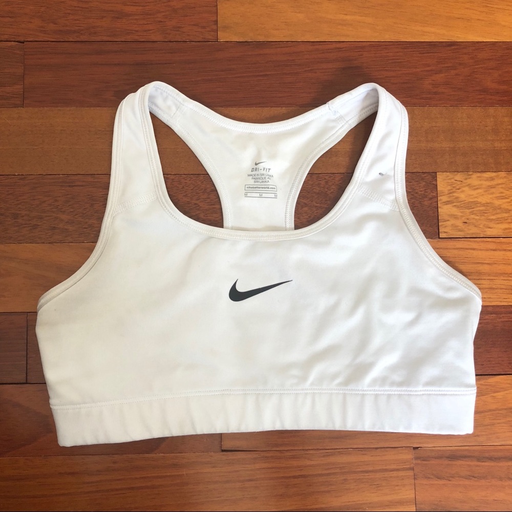 White Nike dri-fit sports bra